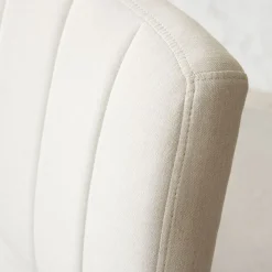 Banak Aiko Chaise de bureau rembourrée beige avec accoudoirs et roulettes