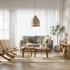 Banak Amaia Ensemble de 2 tables basses en bois massif de manguier