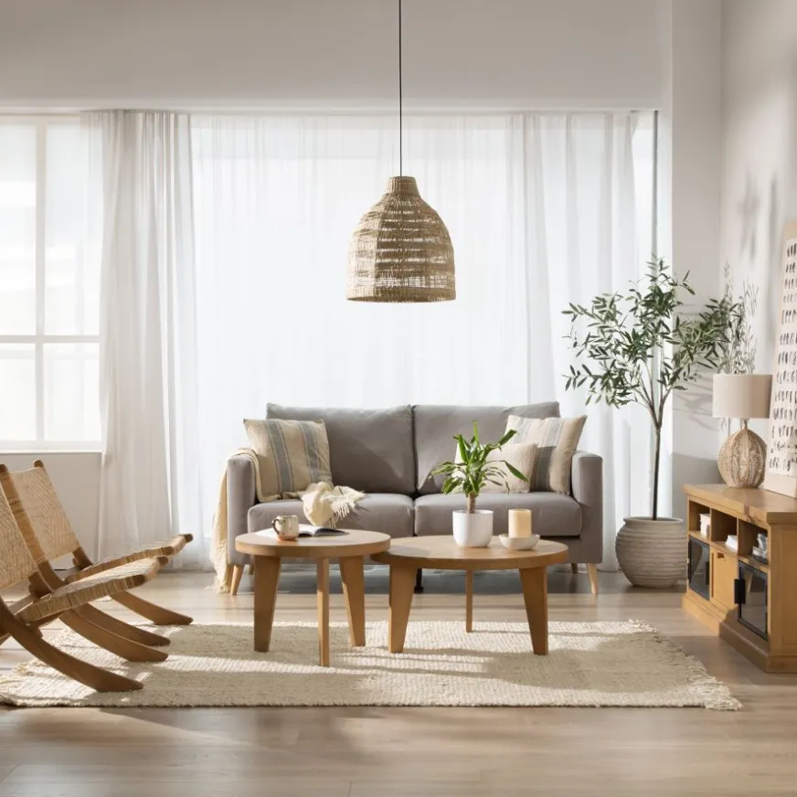 Banak Amaia Ensemble de 2 tables basses en bois massif de manguier