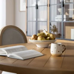 Banak Amaia Table &agrave; manger ronde en bois massif de manguier