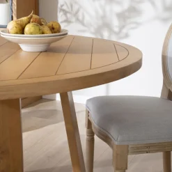 Banak Amaia Table &agrave; manger ronde en bois massif de manguier