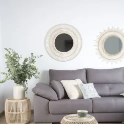 Banak Amares Miroir rotin naturel