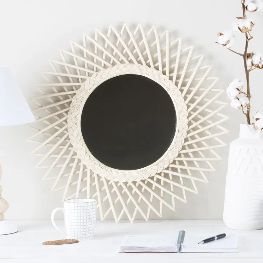 Banak Angle Miroir 60d rotin naturel