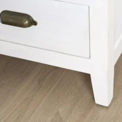 Banak Avelin Table de nuit blanche et naturelle