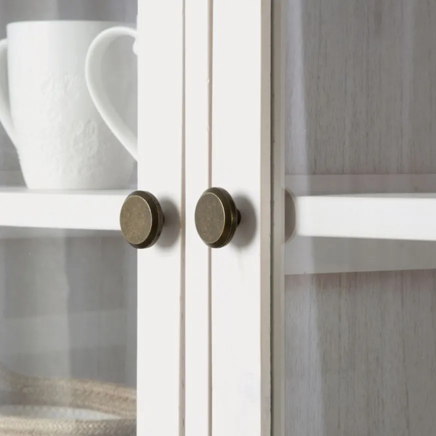 Banak Avelin Vitrine en bois blanc et naturel