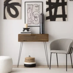 Banak Baltic Meuble d'entrée en bois massif et métal