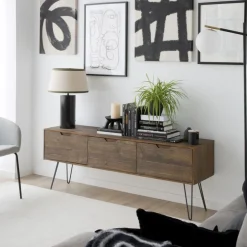 Banak Baltic Meuble tv en bois massif et métal