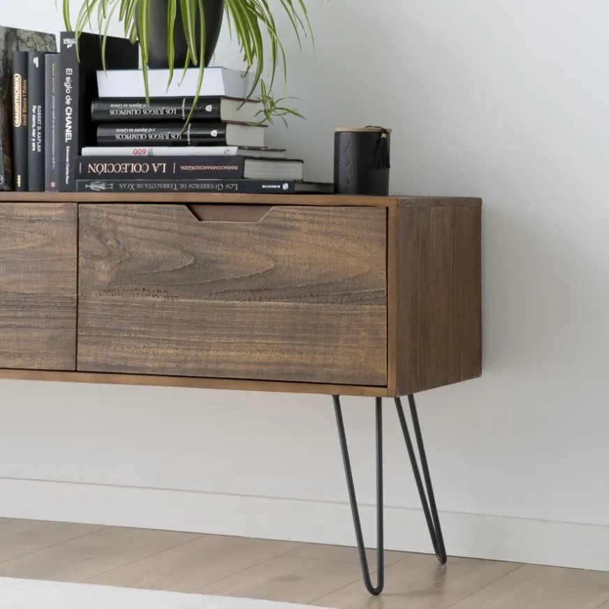 Banak Baltic Meuble tv en bois massif et métal