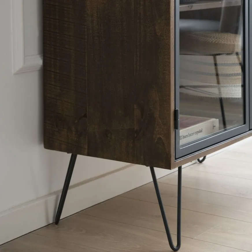 Banak Baltic Vitrine en bois massif et métal