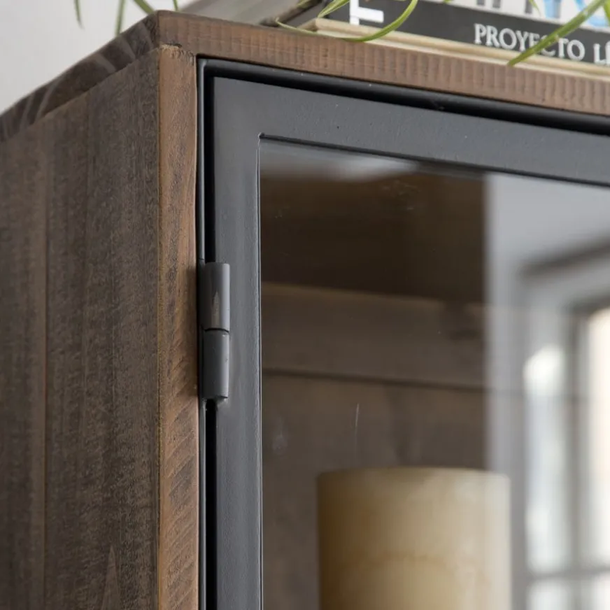 Banak Baltic Vitrine en bois massif et métal