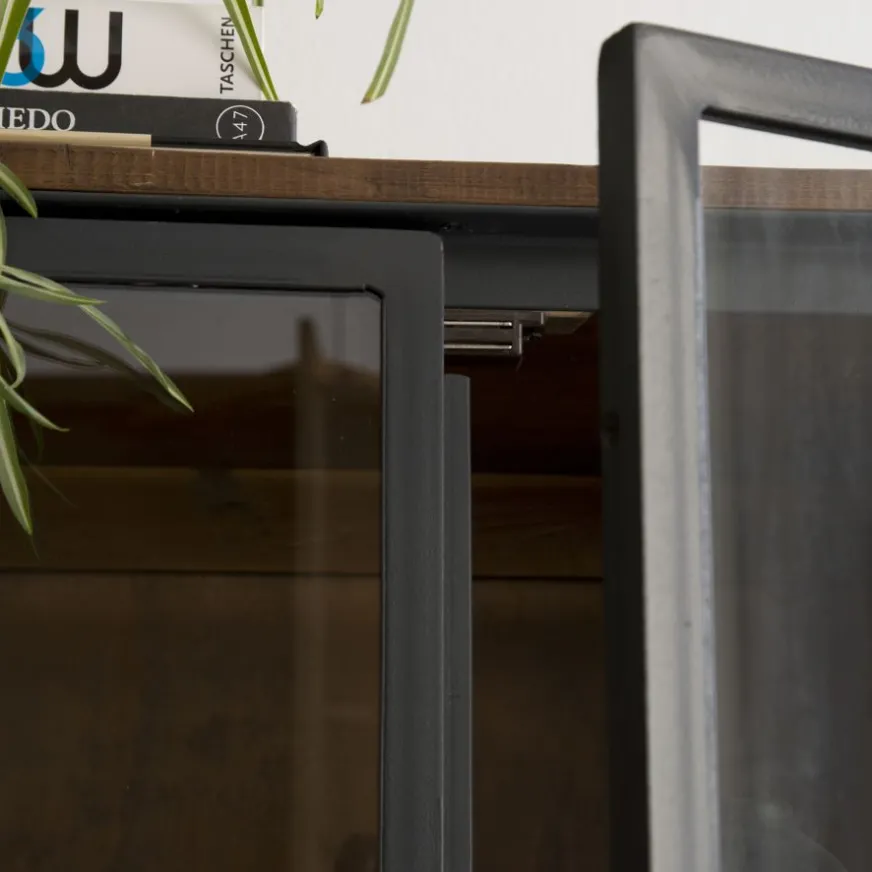 Banak Baltic Vitrine en bois massif et métal