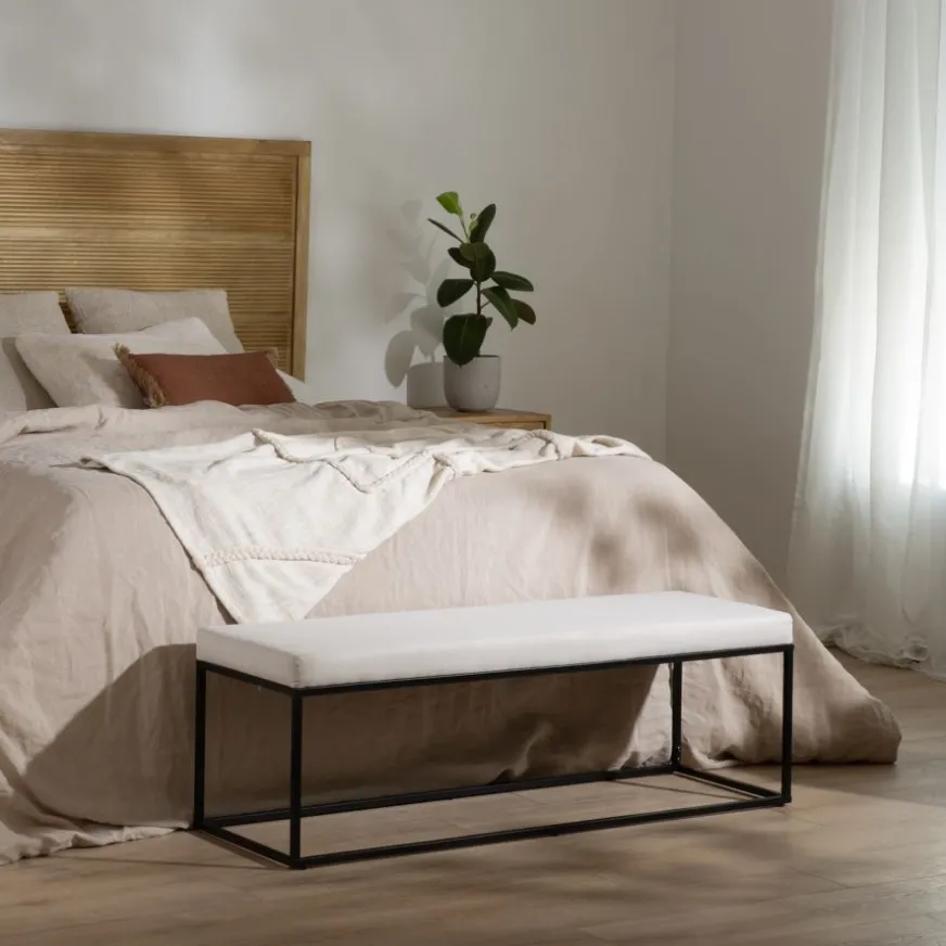 Banak Banque De pieds coney beige rembourré