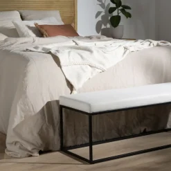 Banak Banque De pieds coney beige rembourré