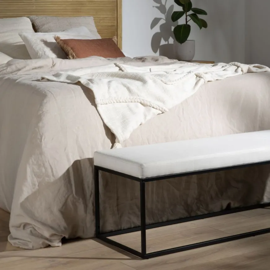 Banak Banque De pieds coney beige rembourré