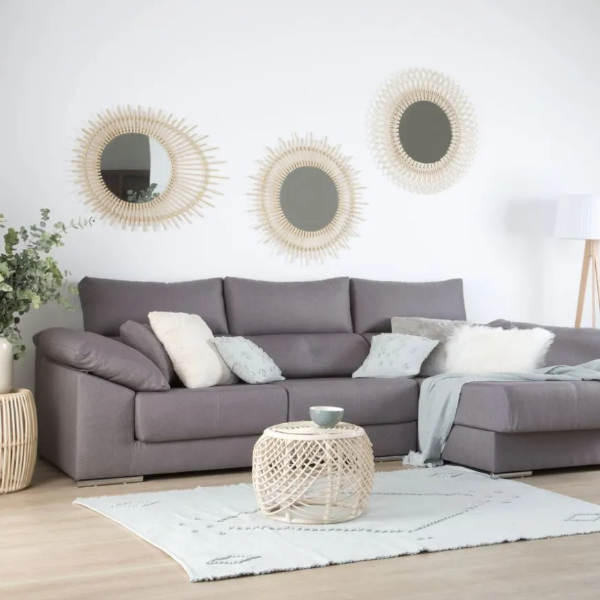 Banak Beira Miroir rotin naturel