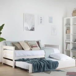 Enfant Banak Bemy Lit nid pour matelas de 90x190 laqué en blanc