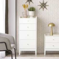Banak Berna Commode en bois laqué blanc