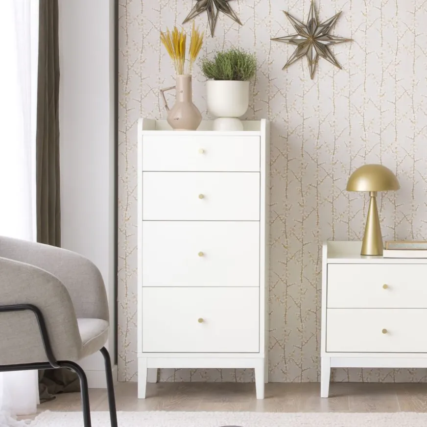 Banak Berna Commode en bois laqué blanc