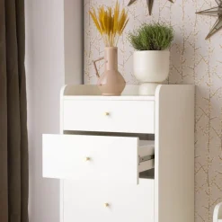 Banak Berna Commode en bois laqué blanc