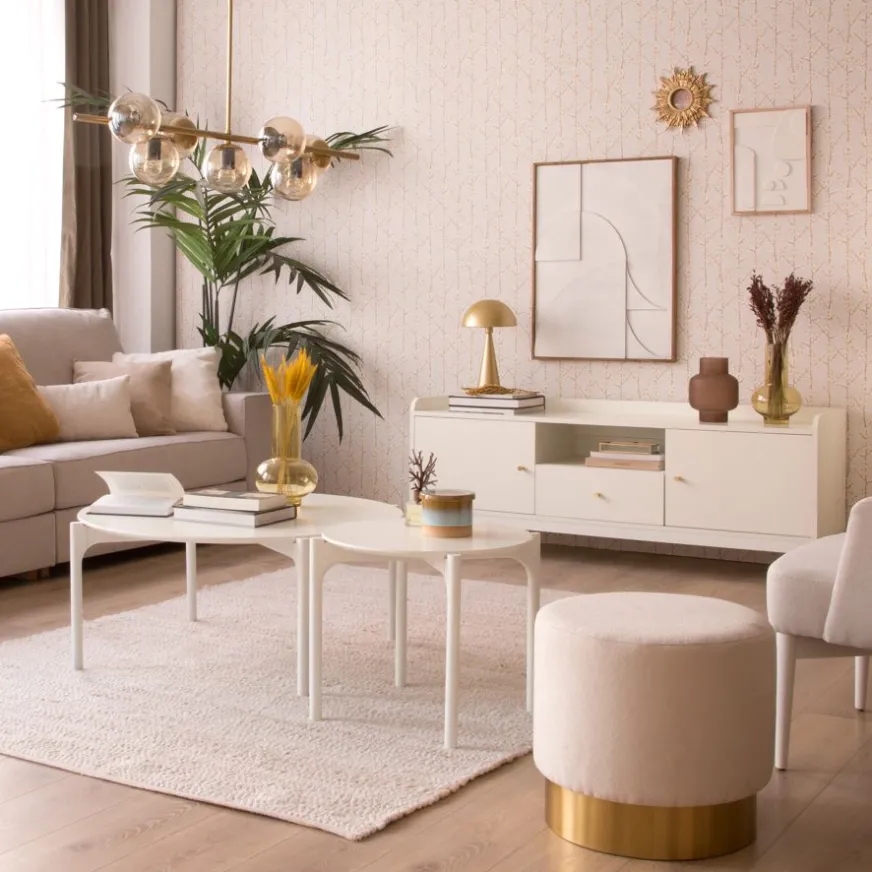 Banak Berna Meuble tv en bois laqué blanc