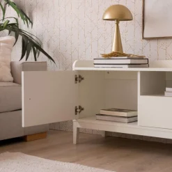 Banak Berna Meuble tv en bois laqué blanc