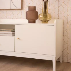 Banak Berna Meuble tv en bois laqué blanc