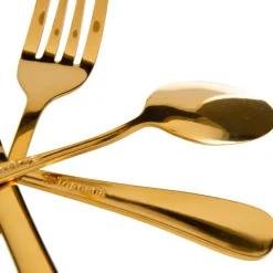 Banak Boly Couverts en acier inoxydable doré de 24 pièces