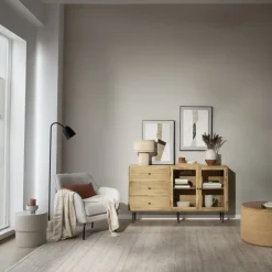 Banak Boreal Buffet en bois massif de manguier et métal