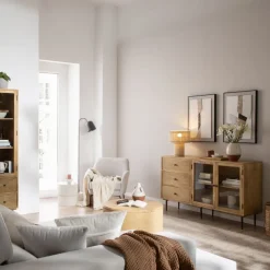 Banak Boreal Buffet en bois massif de manguier et métal