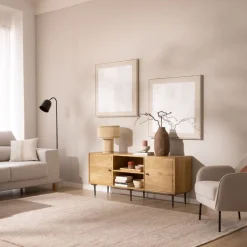 Banak Boreal Meuble tv en bois massif de manguier et métal