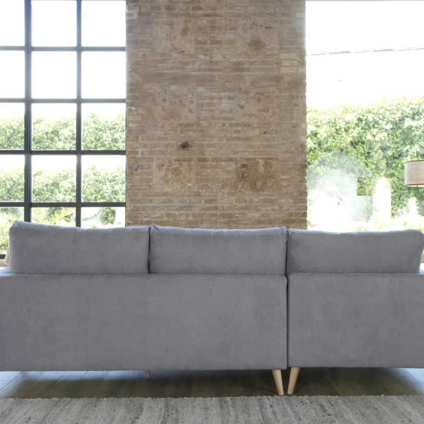 Banak Boss Canapé d'angle gauche 4 places gris