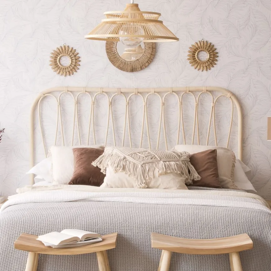 Banak Bossley Tête de lit en rotin naturel pour lit de 150 et 160