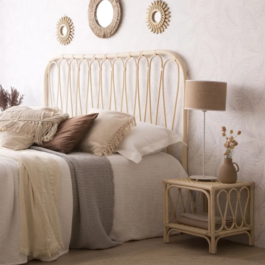 Banak Bossley Tête de lit en rotin naturel pour lit de 150 et 160
