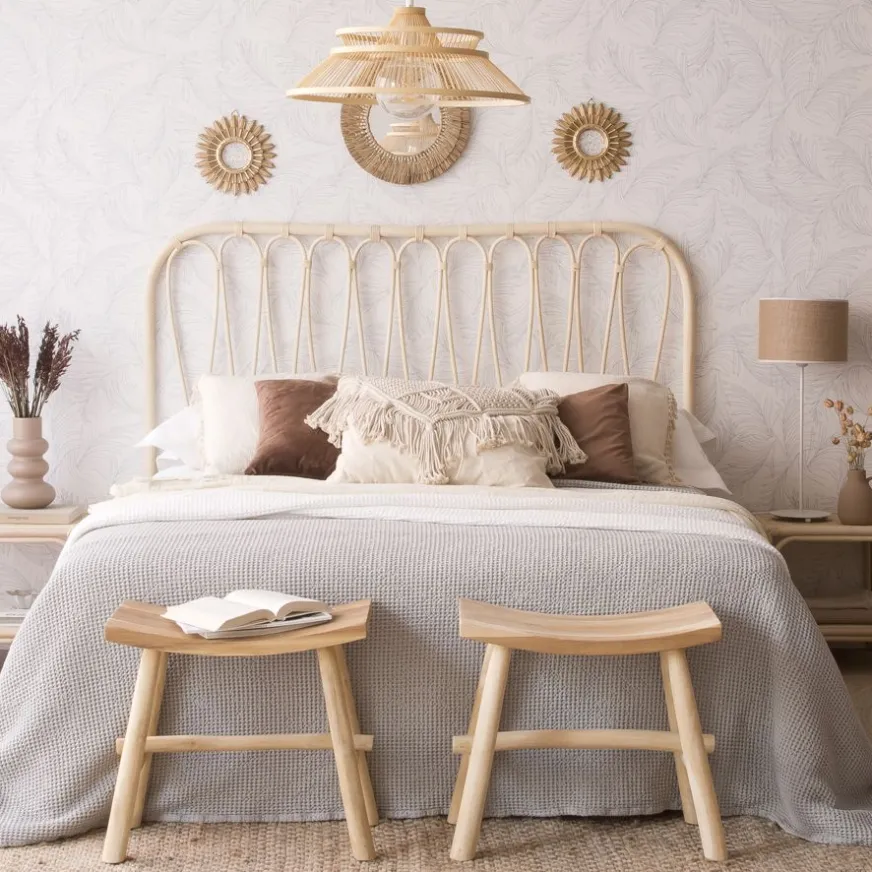 Banak Bossley Tête de lit en rotin naturel pour lit de 150 et 160