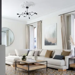 Banak Boston Table basse carrée en bois massif de manguier et métal