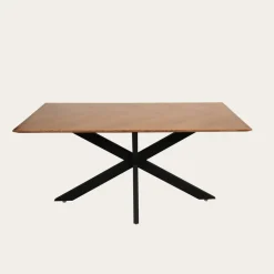 Banak Bridger Mesa de comedor rectangular de madera y metal