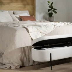 Banak Brisbane Banque décoffrage avec rangement rembourré beige