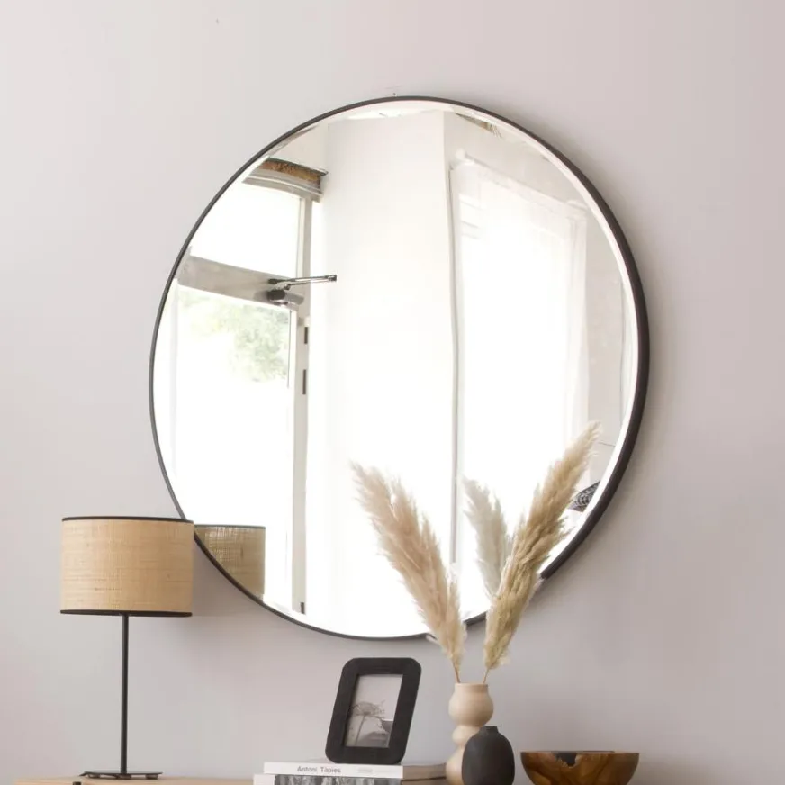 Banak Caly Miroir noir en aluminium - verre