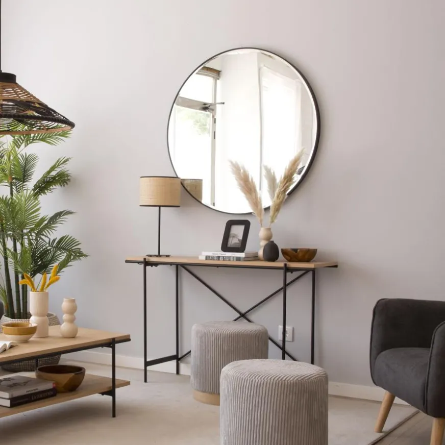 Banak Caly Miroir noir en aluminium - verre