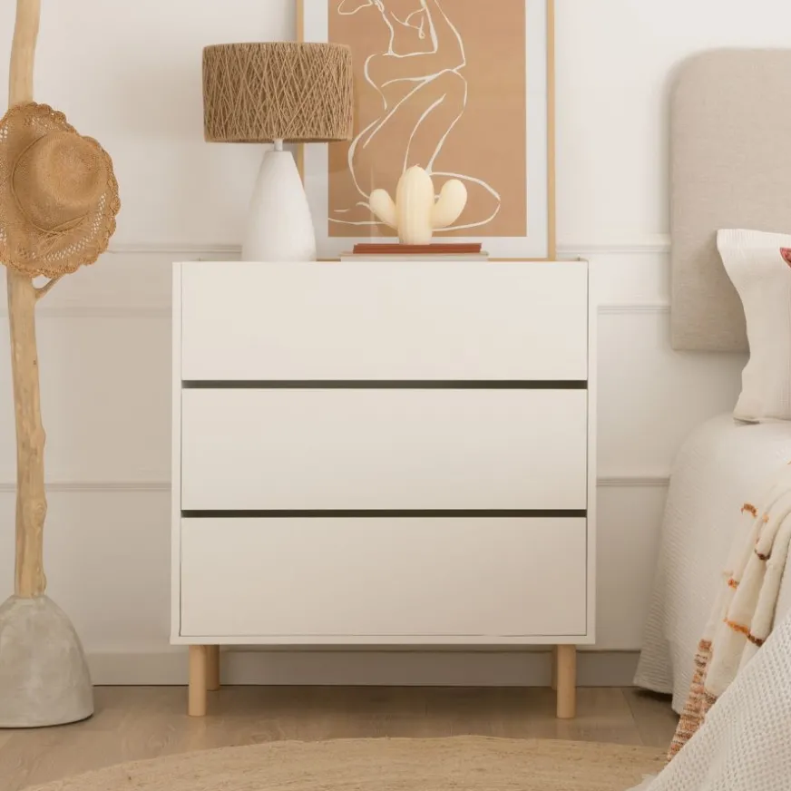 Enfant Banak Canes Commode blanc mat et naturel duna