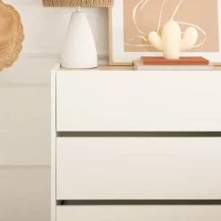 Enfant Banak Canes Commode blanc mat et naturel duna