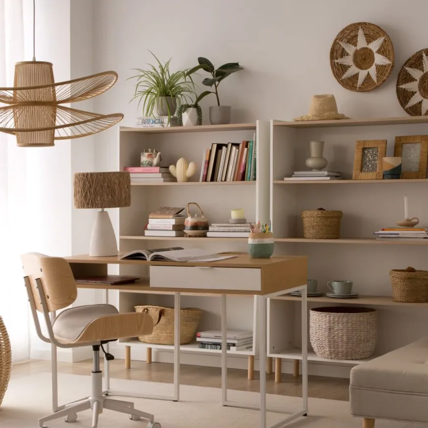 Enfant Banak Canes étagère blanc mat et naturel duna