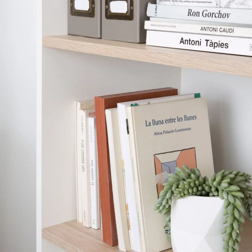 Enfant Banak Canes étagère blanc mat et naturel duna