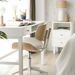 Enfant Banak Ceilan Bureau en laqué blanc avec tiroir