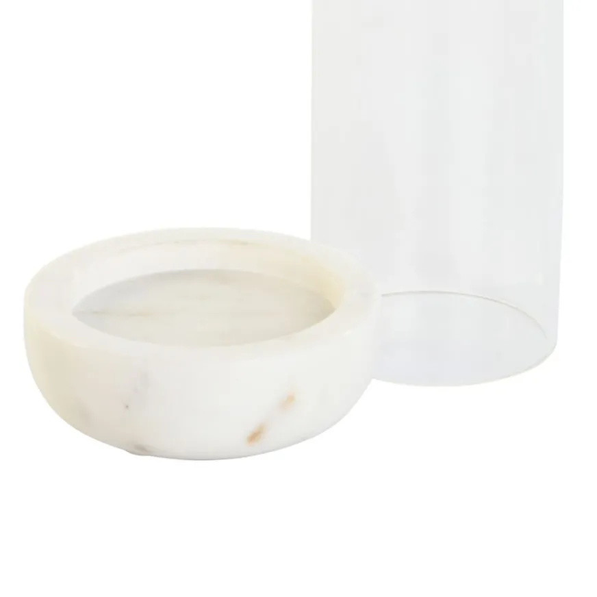 Banak Cher Porte-bougie en marbre et en cristal