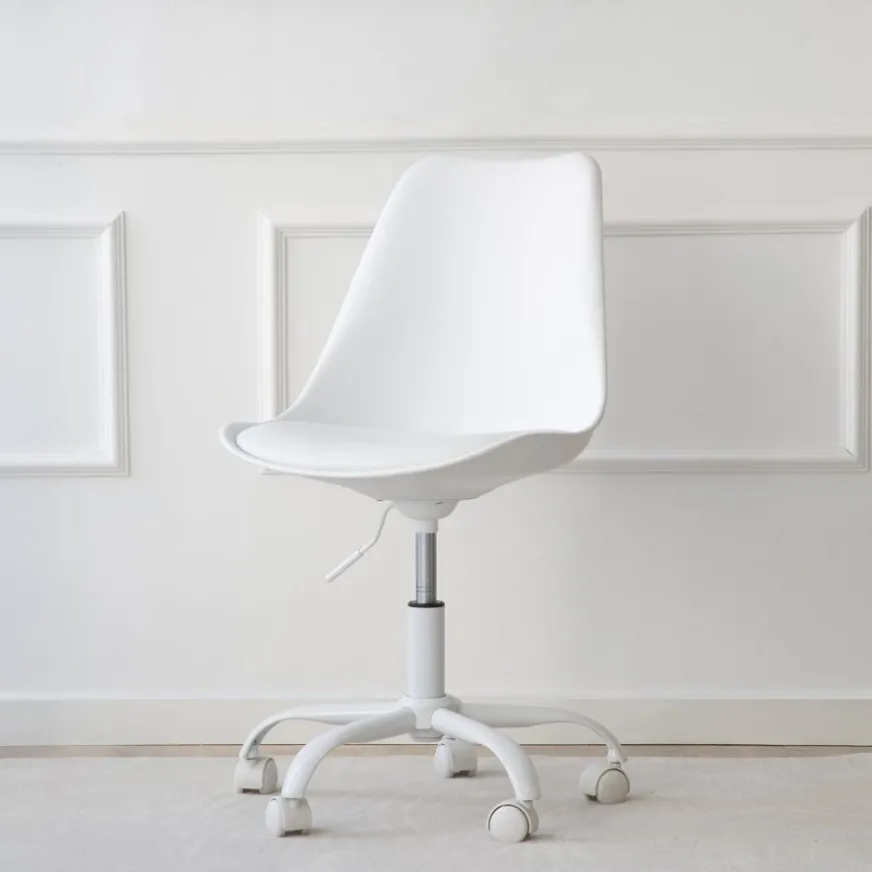 Banak Christie Chaise de bureau blanche à roulettes