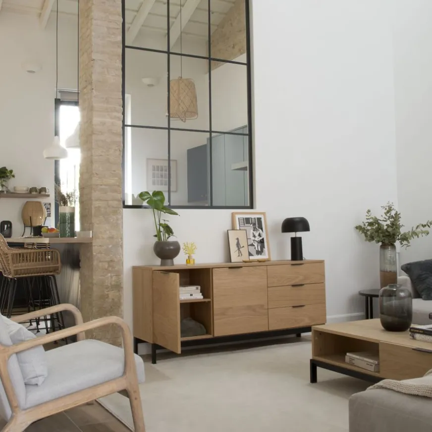 Banak Coimbra Buffet haut en bois et métal