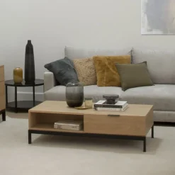 Banak Coimbra Table basse en bois et métal