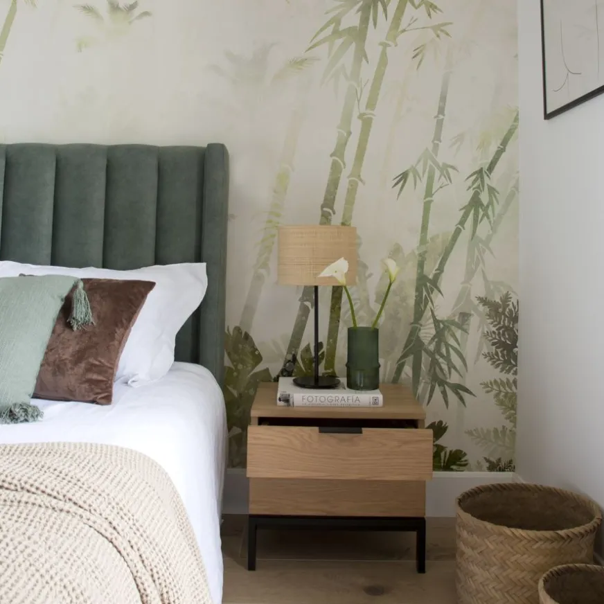 Banak Coimbra Table de chevet en bois et métal