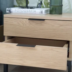 Banak Coimbra Table de chevet en bois et métal